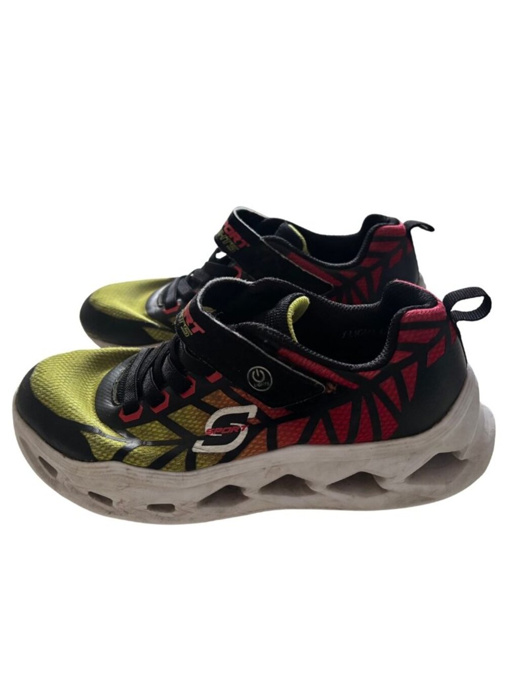 Skechers S Sport Lights Light Up Boys Size 12 Black Gray Sneakers